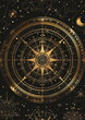 Space Zodiac Vintage Background generative ai
