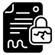 Unsecured icon, glyph icon style