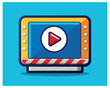 Play movie flat icon vector illustration