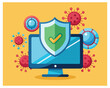 Cyber security vector illustration