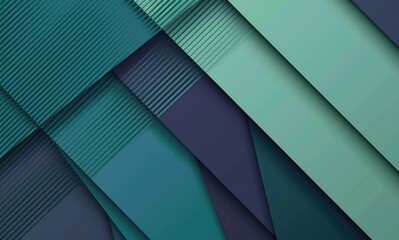 Poster - Abstract Geometric Shapes in Blue and Green Tones