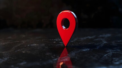 Wall Mural - Navigational Search Engine Optimization Maps Red Marker On Dark Black Background (Generative AI)