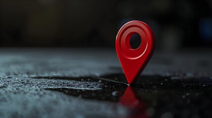 Wall Mural - Navigational Search Engine Optimization Maps Red Marker On Dark Black Background (Generative AI)