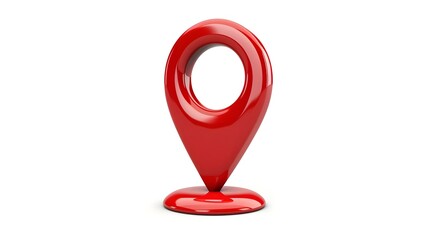 Wall Mural - Navigational Search Engine Optimization Maps Red Marker Isolated On White Background (Generative AI)