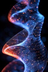 Poster - 3D abstract, intricate wireframe models with a holographic finish, high-tech and futuristic