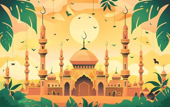 Vector design of traditional Islamic banner for Eid al-Adha festival
