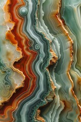 Poster - Abstract art, blending surreal landscapes with abstract forms, vibrant earth tones dominate