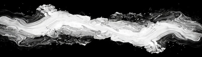 Poster - Abstract art, fluid marble textures in black and white, high contrast, large scale