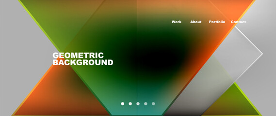 Aufkleber - A fluid geometric background featuring colorful triangles on a gray backdrop. Perfect for automotive lighting, gadget displays, drinkware designs, and waterrelated products