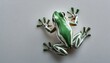 Emerald Elegance: A Marble Tree Frog's Silhouette