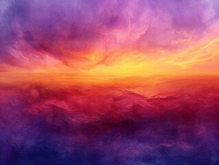 Poster - An abstract backdrop with a sunset color scheme gently shifts from deep orange to dusky purple
