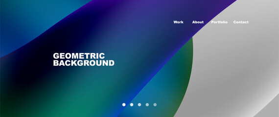 Poster - A geometric background featuring an electric blue circle in the middle, resembling an astronomical object. Surrounding it are various electronic devices like gadgets, eyewear, and display devices