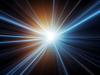 Poster - Vector Abstract, science, futuristic, energy technology concept. A digital image of light rays, stripes, lines with blue light, speed, and motion blur over a dark blue background design.