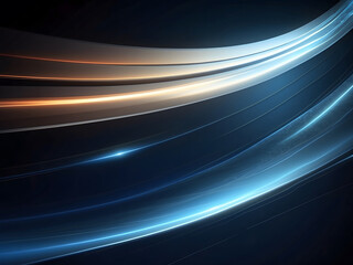 Poster - Vector Abstract, science, futuristic, energy technology concept. A digital image of light rays, stripes, lines with blue light, speed, and motion blur over a dark blue background design.