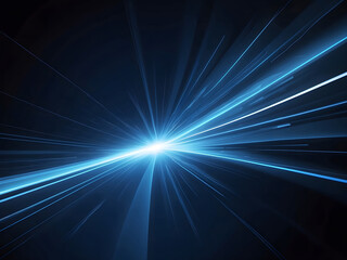 Poster - Vector Abstract, science, futuristic, energy technology concept. A digital image of light rays, stripes, lines with blue light, speed, and motion blur over a dark blue background design.