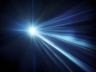 Poster - Vector Abstract, science, futuristic, energy technology concept. A digital image of light rays, stripes, lines with blue light, speed, and motion blur over a dark blue background design.