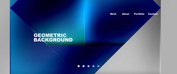Poster - A sleek blue geometric background featuring an electric blue triangle in the middle, perfect for a gadget logo or automotive lighting brand display device