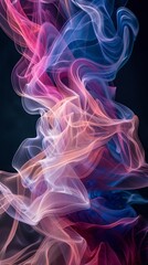 Poster - Abstract design, neon pink and blue swirls in a dynamic, flowing arrangement