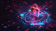 © MAY - Cybersecurity: A 3D vector illustration of a shield with a lock