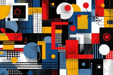 Poster - Create wallpaper with abstract patterns, seamless geometric shapes, vivid colors for a striking design