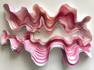 Poster - Abstract shapes, paper cut-outs layered to create depth, playful use of shadows, pastel colors