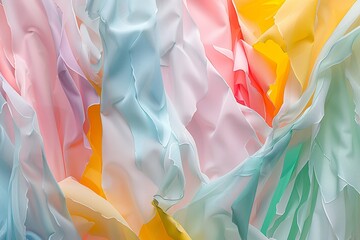 Poster - Blend abstract shapes with organic and geometric forms, soft edges, and a soothing pastel color scheme