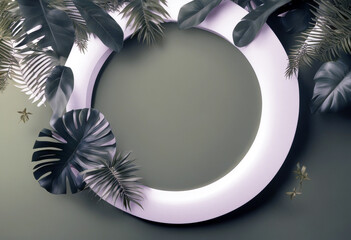 'backdrop nature white shape decorating stage frame template advertisment mock green design tree background leaf tropical poduim form composition blank cylinder circle shadow fashion texture colours'