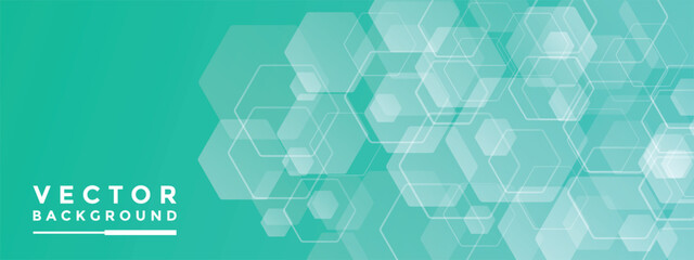 Aufkleber - Background Mint green hexagon pattern look like honeycomb vector illustration lighting effect graphic for text and message board design infographic