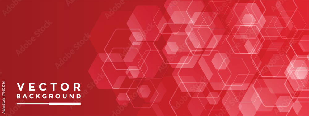 Background Red hexagon pattern look like honeycomb vector illustration ...