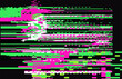 Bright background with pixel glitches and flickers. Concept vector illustration of a broken program code or malware damage. 