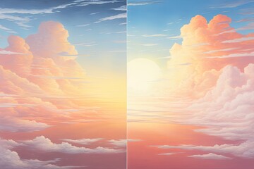 Wall Mural - Sunset Horizon Gradient Panoramas: Evening Sky Painting Bliss