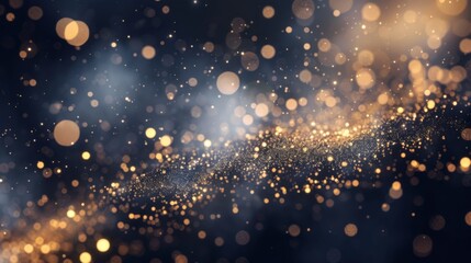Wall Mural - watercolor black gold glitter galaxy sky background