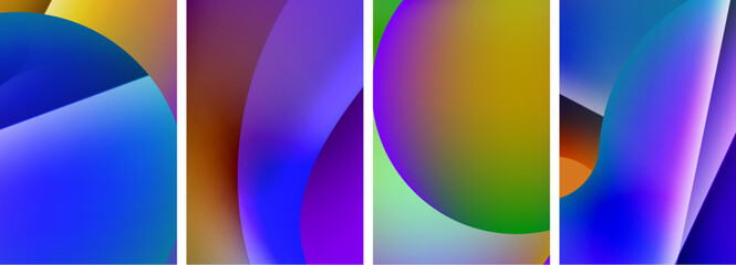Aufkleber - A vibrant collage of multicolored images featuring hues of purple, violet, magenta, and electric blue. An artful mix of colors creating a mesmerizing circle pattern in a graphic design