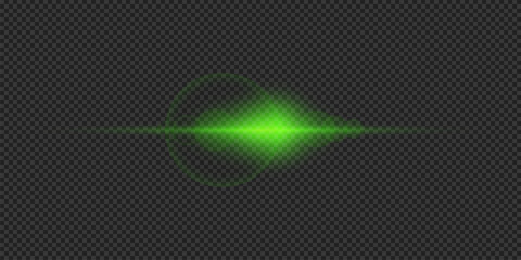 Wall Mural - green horizontal light effect of lens flares