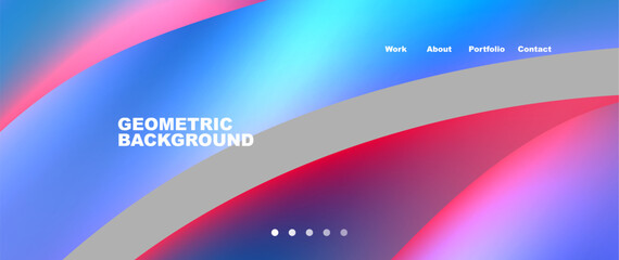 Poster - An automotive hood with a geometric background featuring a gradient of electric blue, magenta, and purple tints. Incorporating modern design elements in automotive lighting and exterior materials