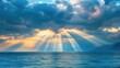 Captivating Crepuscular Rays over Tyrrhenian Sea - Spectacular Sunrise and Sunset with Jacob's