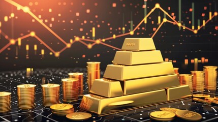 Leinwandbilder - An infographic presenting key statistics and trends in the gold market, aiding investor understanding