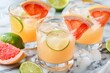 Paloma Cocktail with Citrous and Grapefruit on Marble Background - Alcoholic Beverage