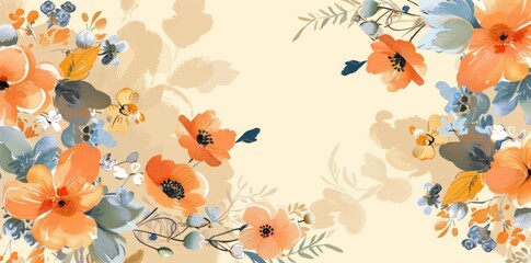 Wall Mural - Beautiful vector background with flowers