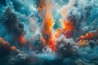 Captivating Explosion of Color and Energy Unleashing a Visually Stunning and Awe-Inspiring Composition