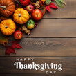 Thanksgiving day message with harvest banner design