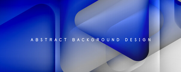 Aufkleber - A modern abstract design in blue and white featuring triangles on a geometric background. Incorporating shades of violet, magenta, and electric blue for a unique and eyecatching event backdrop