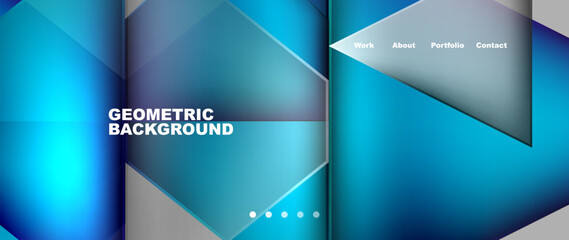 Aufkleber - A symmetrical pattern of aqua and electric blue triangles on a liquidlike gray background, creating a geometric design with hints of magenta