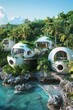 Eco-friendly dome houses lush island setting