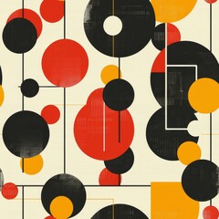Fototapete - Bauhaus style graphic patterns