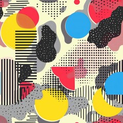 Fototapete - Memphis style graphic patterns