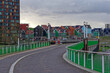 Architecture of buildings in the Netherlands, the city of Zaandam.