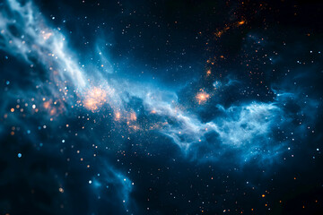 stars of a planet and galaxy in a free space