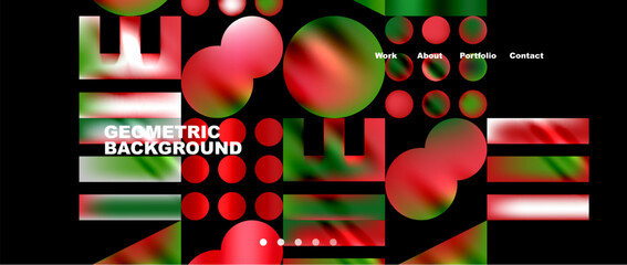 Poster - A modern geometric background featuring red and green circles on a sleek black backdrop. Reminiscent of automotive lighting, this design is perfect for a bold event or trendy window display