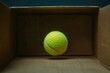 Surprise Tennis Ball in Jack-in-the-Box. Fun Isolated Toy Box for Gift, Carnival, and Entertainment